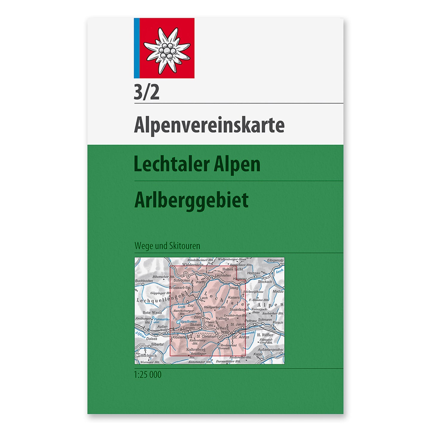 3/2 Kombi Map - Lechtal Alps, Arlberg Region