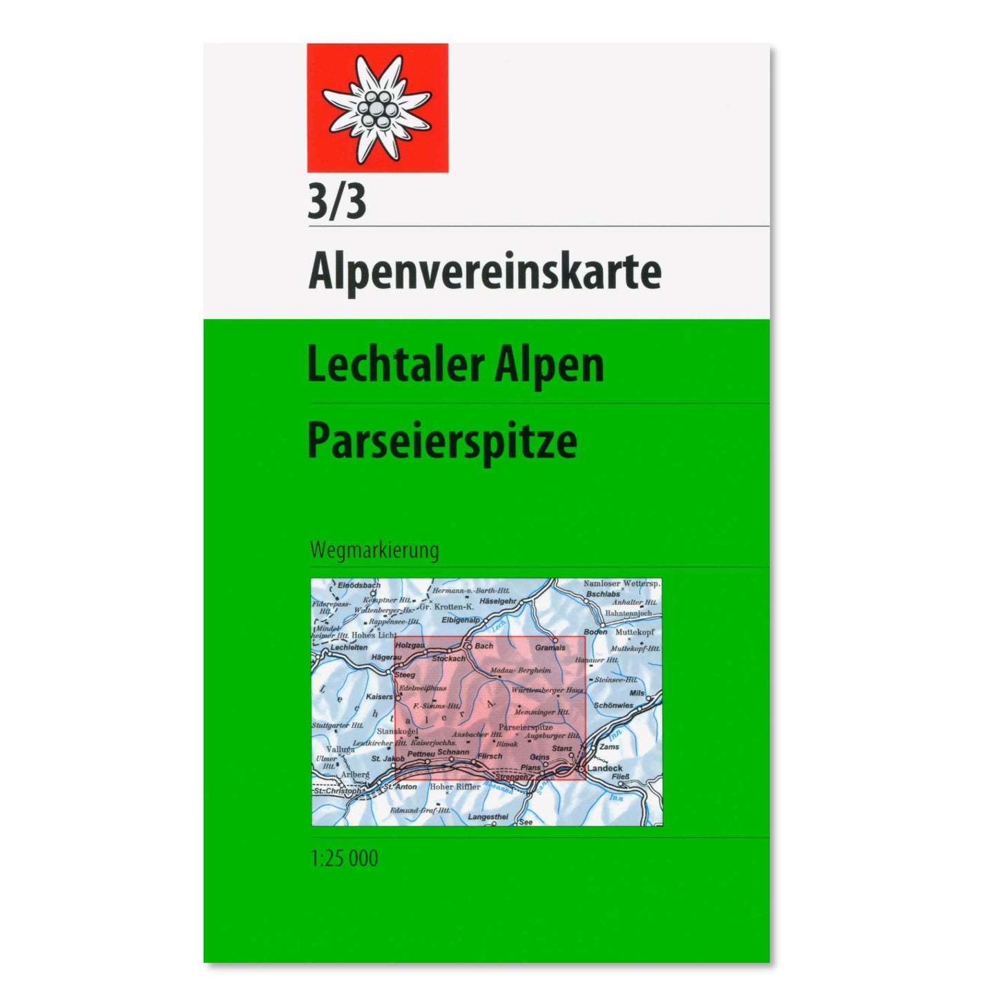 3/3 Footpath Map - Lechtal Alps, Parseierspitze