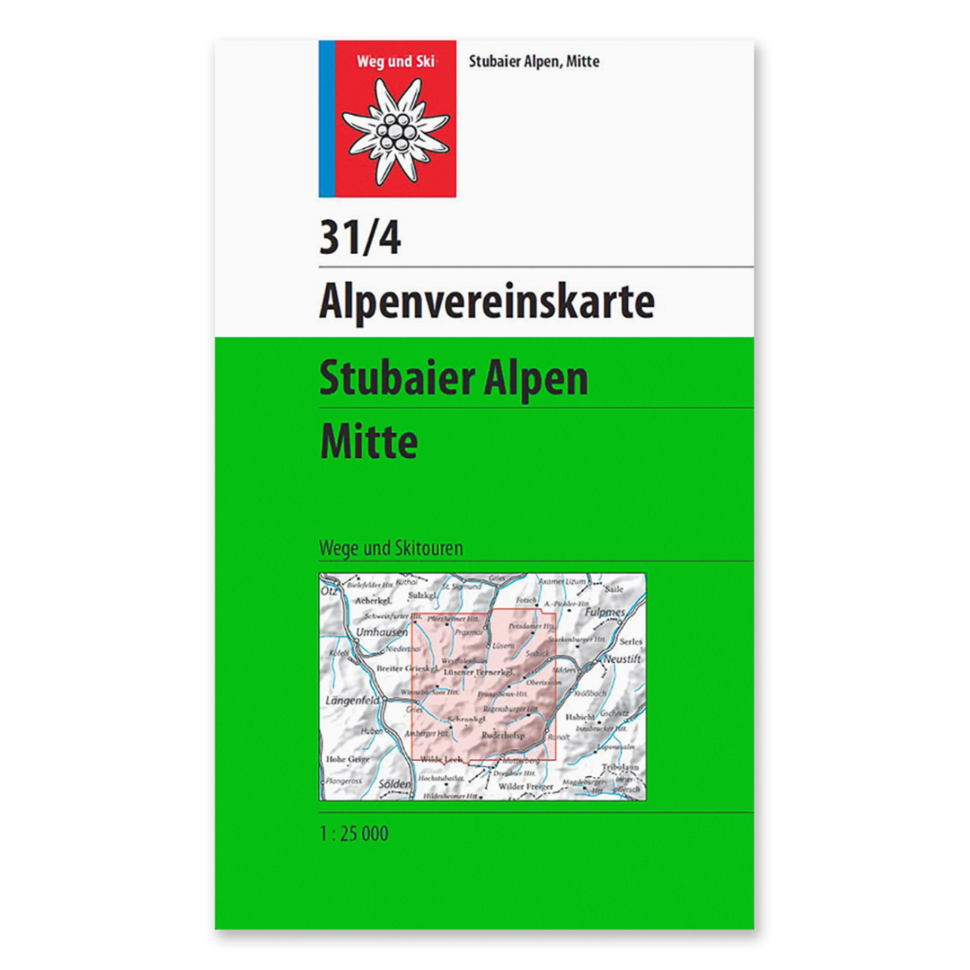 31/4 Footpath and Ski Map - Stubai Alps, Middle