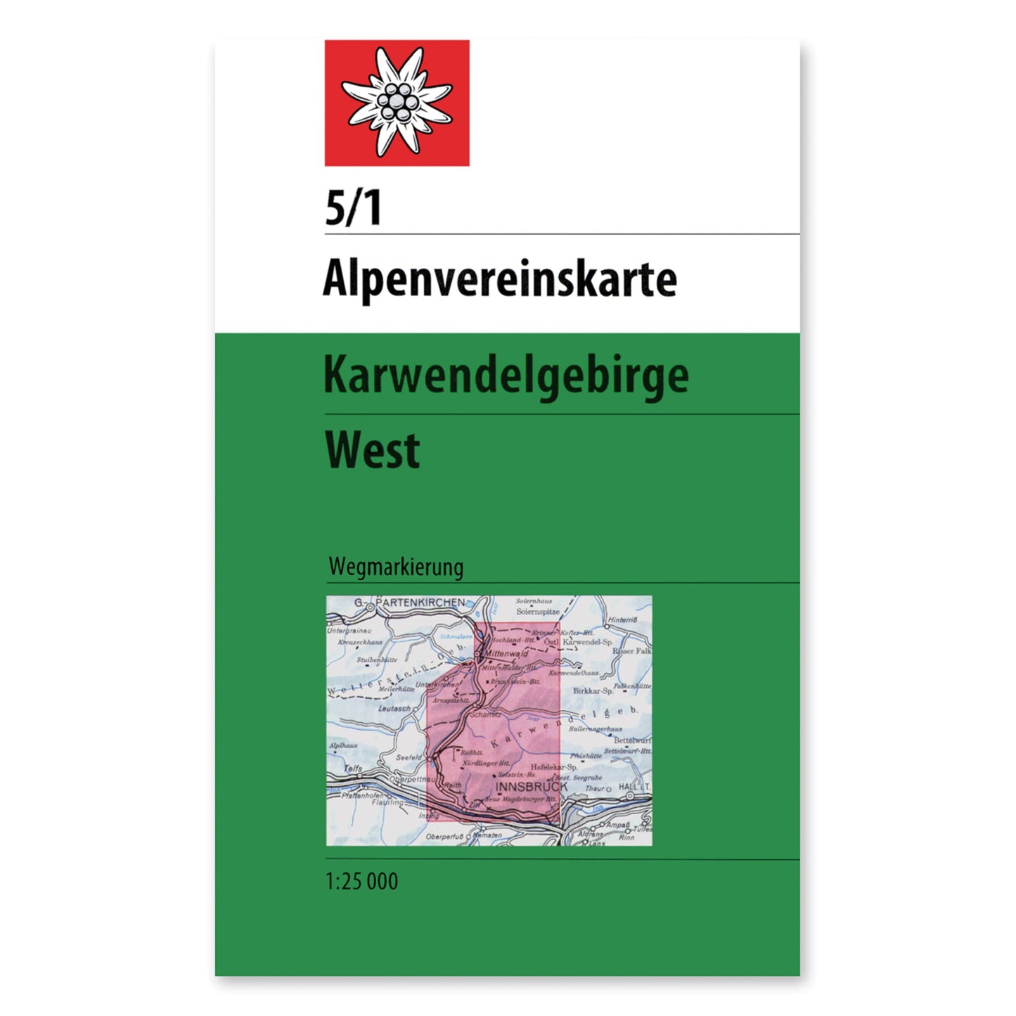 5/1 Footpath Map - Karwendel Mountains, West