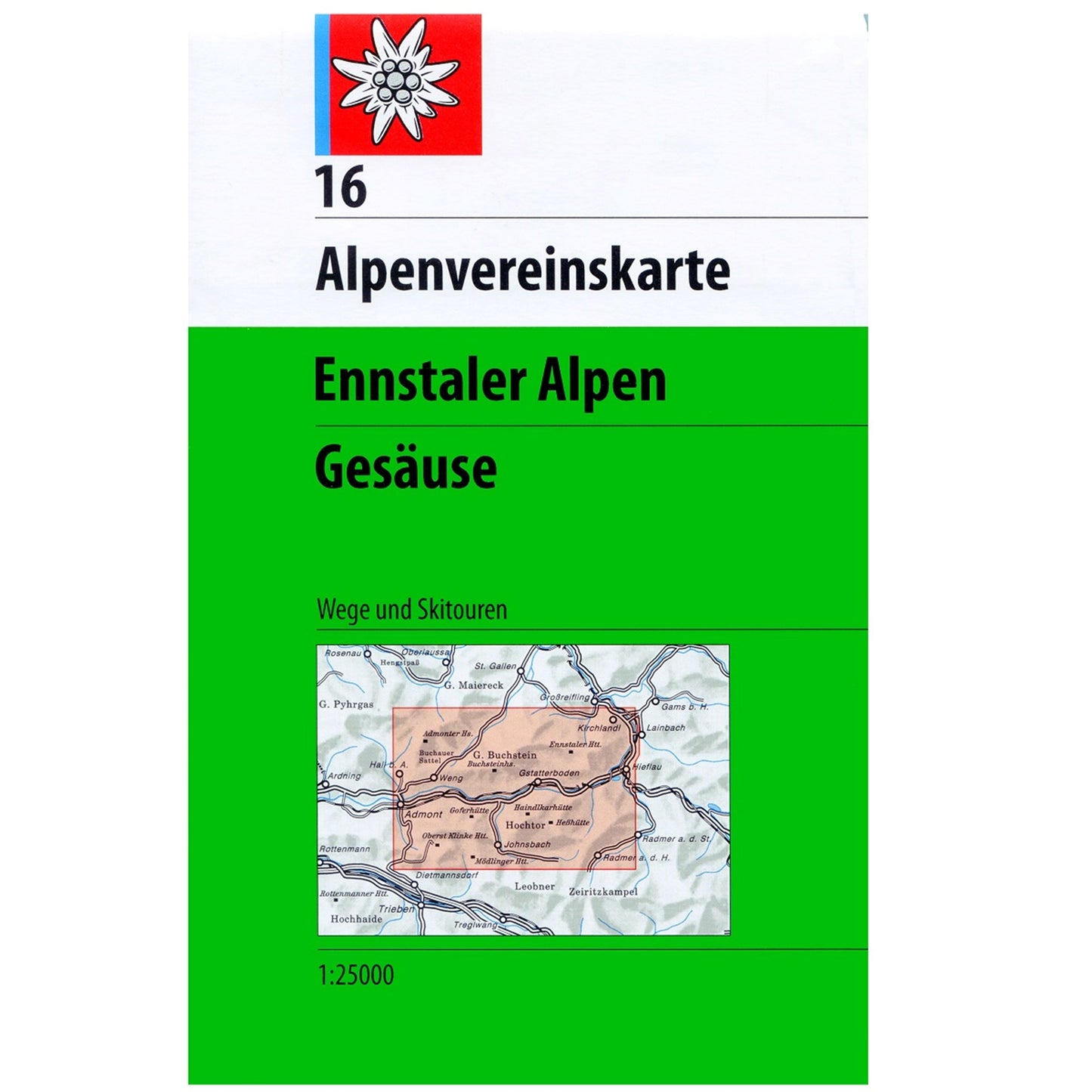 16 Footpath & Ski Map - Ennstal Alps, Gesäuse - 2016