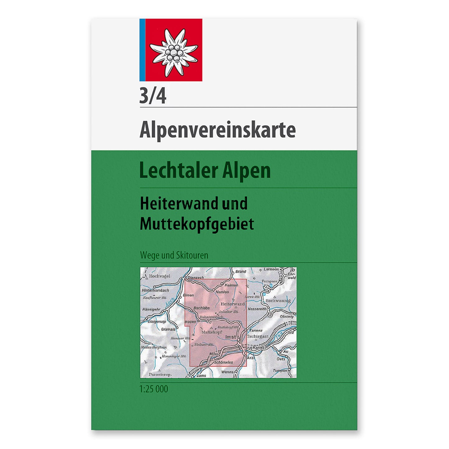 3/4 Footpath & Ski Map - Lechtal Alps, Heiterwand and Mutterkopf Area - 2011