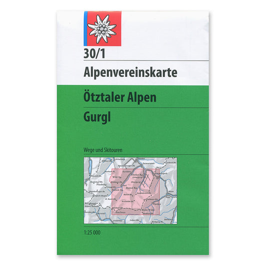 30/1 Footpath & Ski Map - Ötztal Alps, Gurgl - 2015