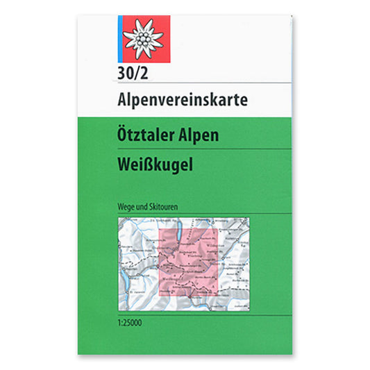 30/2 Footpath & Ski Map - Ötztal Alps, Weißkugel - 2019