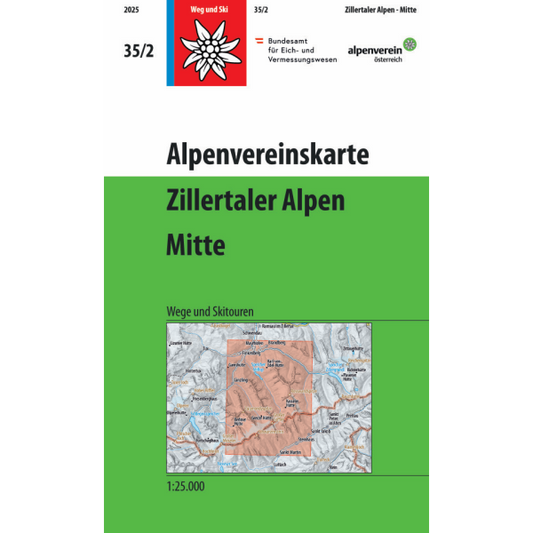 35/2 Kombi Map - Zillertal Alps, Middle