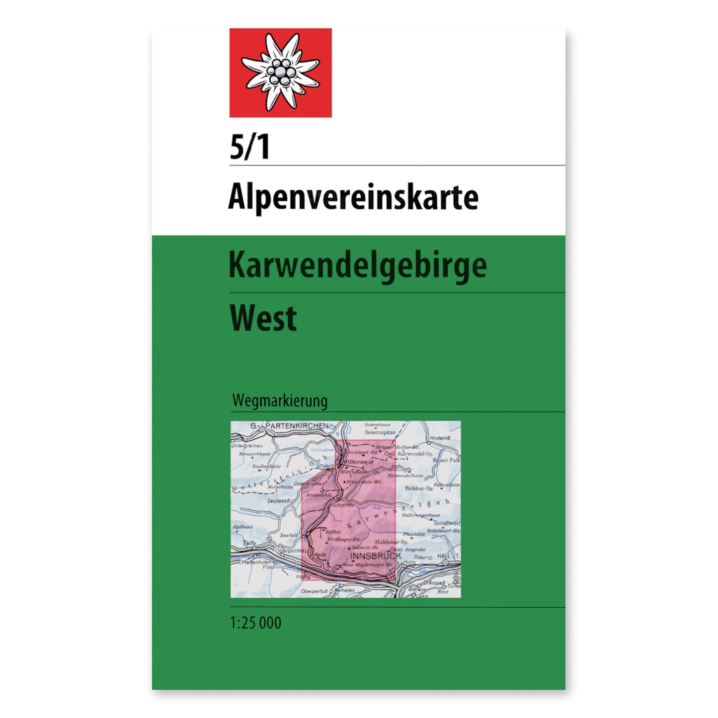 5/1 Footpath Map - Karwendel Mountains, West - 2020