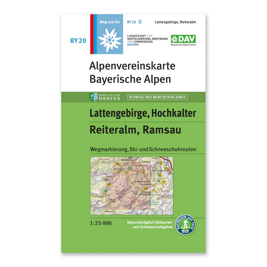 BY20 DAV Kombi Map - Latten Mountains, Hochkalter, Reiteralm, Ramsau